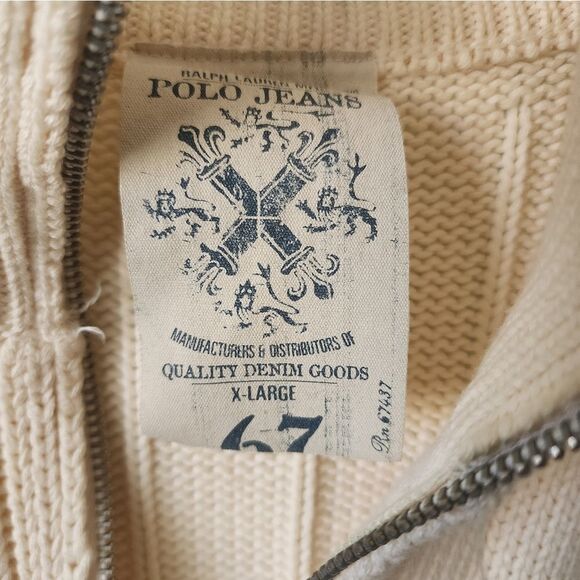 Ralph Lauren MFG POLO Jeans quarter zip up pullover sweater - Picture 10 of 15
